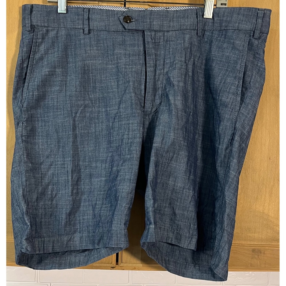 Peter Millar‎ Shorts Men's 38 Blue Linen Blend Flat Front Collection